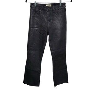 L’agence Black Crop Coated Jeans‎ Size 25 Raw Hem